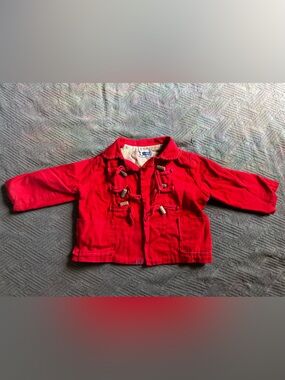 ❤️RARE Vintage 50s Young Fair Togs Red Cotton Canvas Toggle Jacket